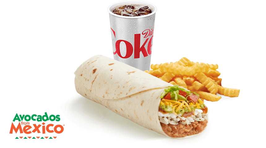 (#12) 8 LAYER VEGGIE BURRITO MEAL